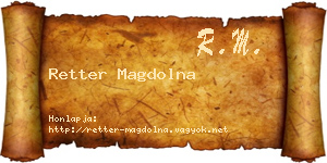 Retter Magdolna névjegykártya